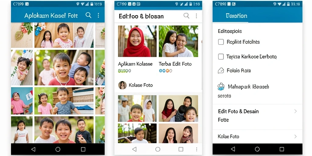 Tampilan antarmuka C7890 untuk membuat kolase foto yang menarik.