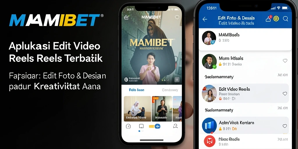 Antarmuka MAMIBET untuk editing video reels yang intuitif dan lengkap.