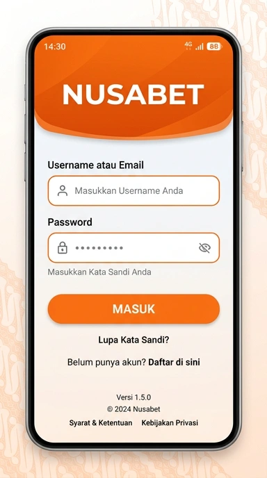Masuk Akun Nusabet untuk Pengguna Android Indonesia